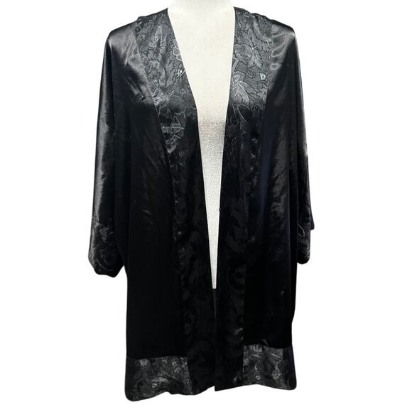 Vintage Victoria’s Secret Gold Label Black Satin Robe (Missing Belt) - Picture 1 of 5
